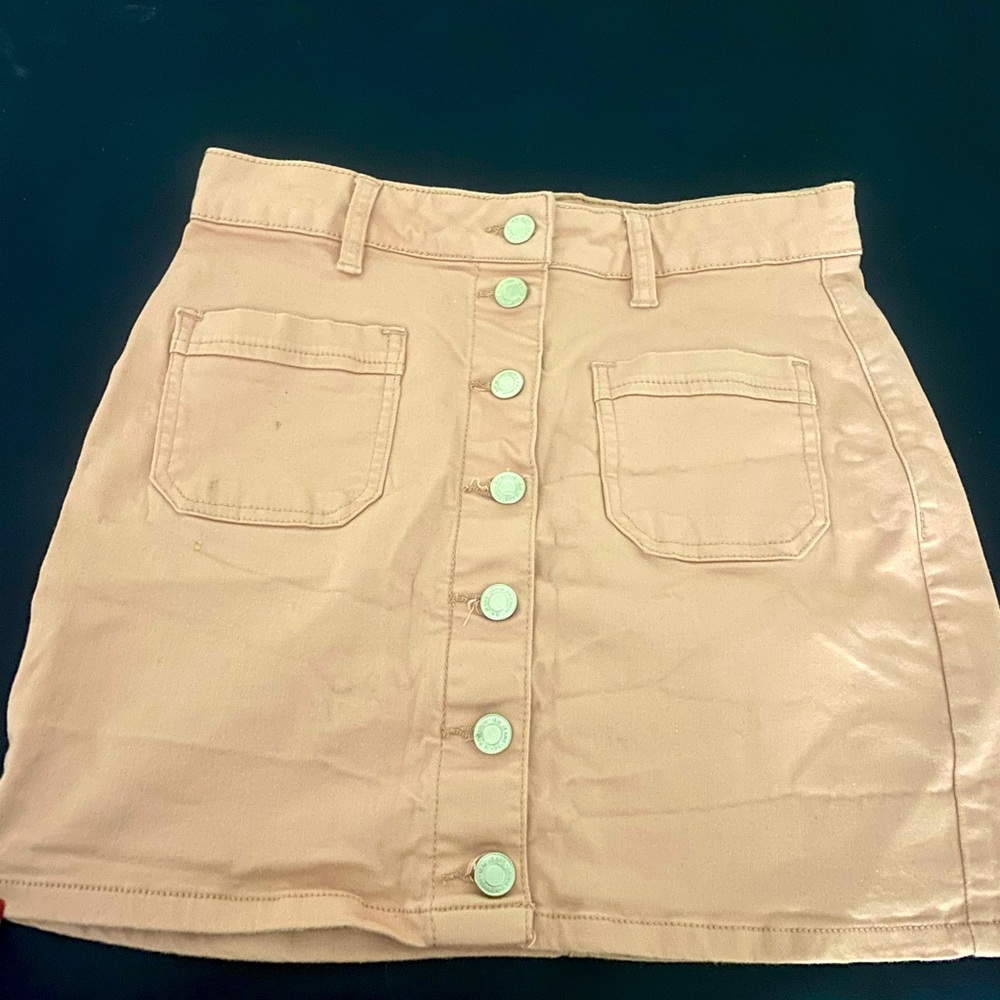 I & M Jeans Peach Coral Button Skirt with Pockets M (fits like a small)